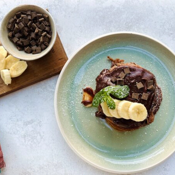 High Protein Chocolate Chip Pancakes